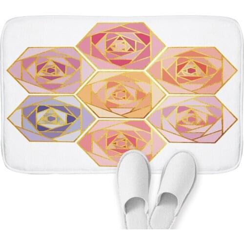 Bohemian Plaid Geometric Carpet Door Carpet Bath Mat Bathroom Floor Mats Non-Slip and Waterproof Foot Mat 40 * 60Cm Decoracion