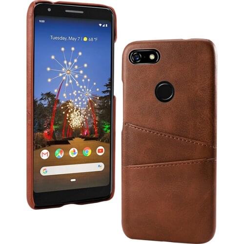 For Google Pixel 3A 3A XL Case Retro Calf Grain PU Leather Slim PC Hard Cover For Google Pixel 3 3 XL 2 2 XL 4 Case Card Slots