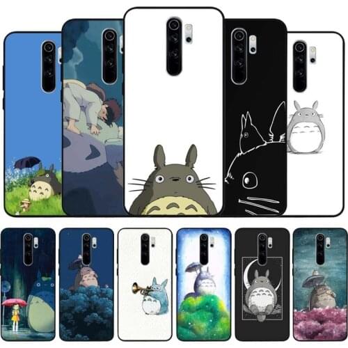 My Neighbor Totoro black Silicone Phone Case For Redmi note 9 8 7 Pro S 8T 7A Cover