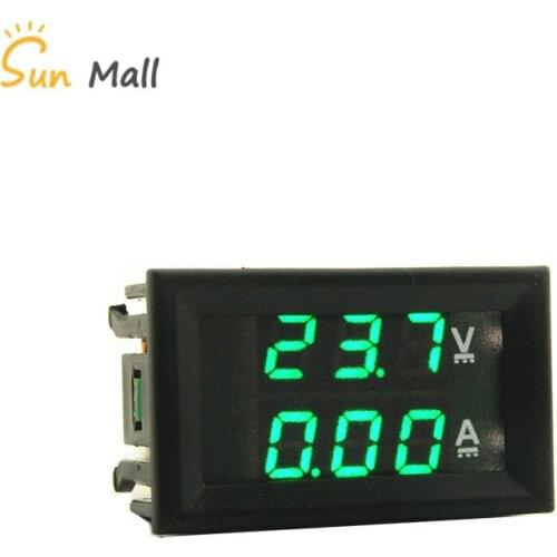 Free Shipping DC 100V 10A Green-Green 0.28inch LED Digital Voltmeter Ammeter Volt Ampere Meter Amperemeter Voltage Indicator
