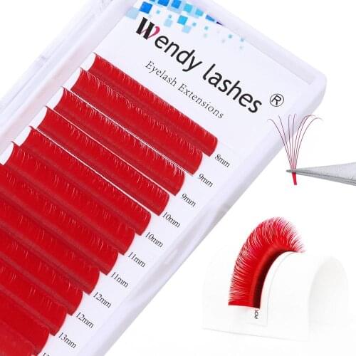 Colored Easy Fan Lashes High Quality Faux Mink False Eyelash Soft Green/Purple/Red/Blue/Brown Eyelash Extensions Makeup Supplies