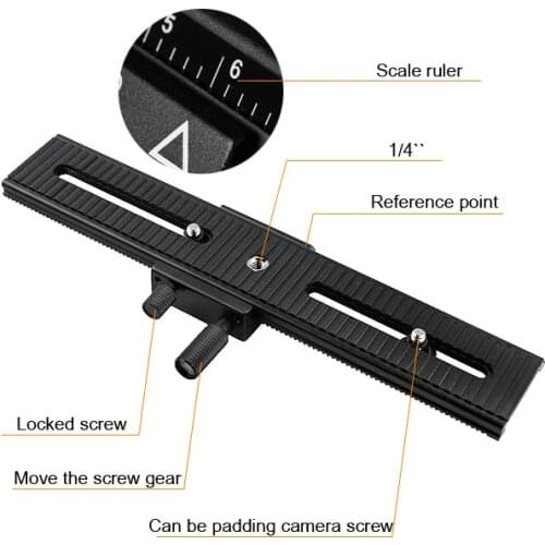 Tripod Head LP-02 Metal Macro Focus Rail Slider Plate For DV Mini Camcorder D610 D800 D800E D4 D7000 D7100 DSLR Camera