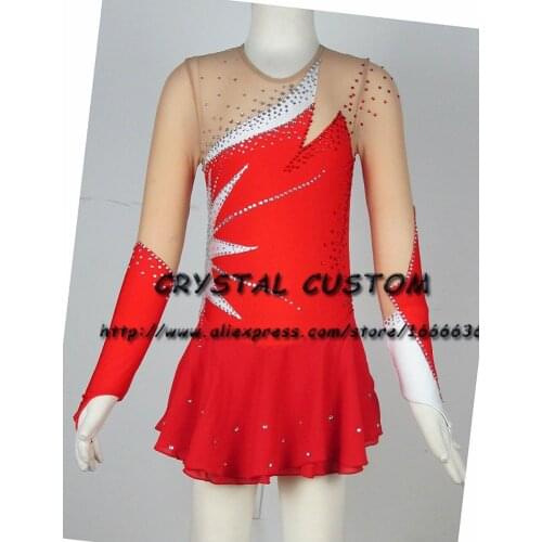 Crystal Custom Ice Figure Skating Dresses For Girls New Brand Ice Skating Dresses For Competition DR4502