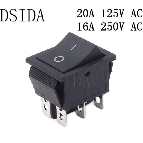 Rocker Switch KCD4 25*31mm Power Switch ON-OFF 2 Position 6 Pins 16A 250VAC/ 20A 125VAC Ship Type Switch
