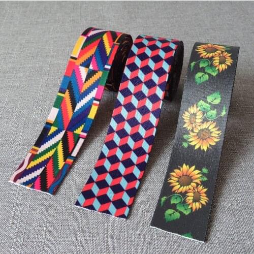 1 yards Width 38mm printed webbing ribbon yoga bag straps tape dog pet collar leash harness decoration belt sewing DIY accessory