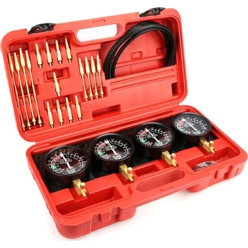 Motorcycle Fuel Vacuum Carburetor Synchronizer Carb with 4 Gauges Tool Kit