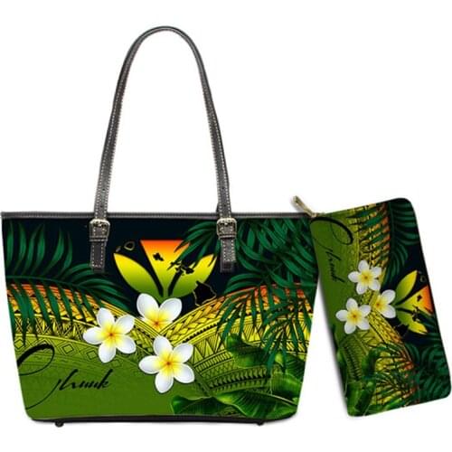 Noisydesigns hand bag Hawaii Tribal Polynesian Pattern Lady Totes Bolsas women leather handbag with wallet purses bag 2021