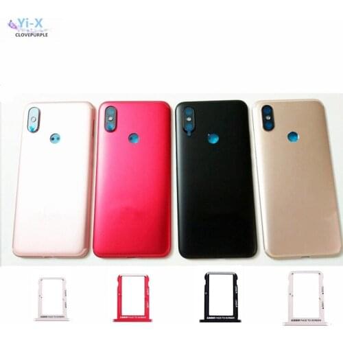 New Rear Back Battery Cover for Xiaomi A2 Mi 6X with lens and sim card holder Tray (without Side Buttons)
