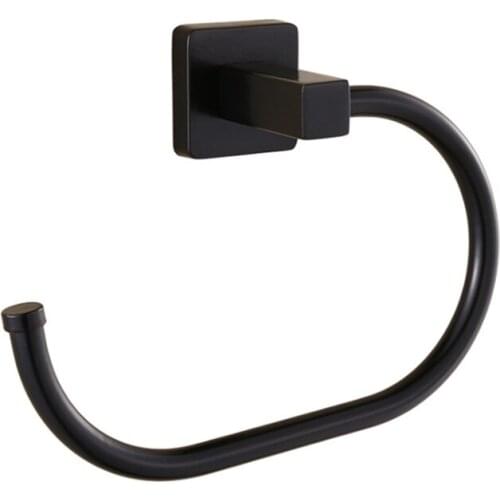 New Rust Proof Stainless Steel Bathroom Accessories Wall Mount Single Towel Bar Towel Ring Towel Holder in Black Finish