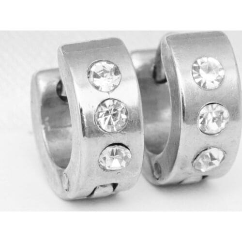 New 2020 Jewelry Punk Hiphop Small Hoop Earrings Crystal Stainless Steel Earrings for Women Girls