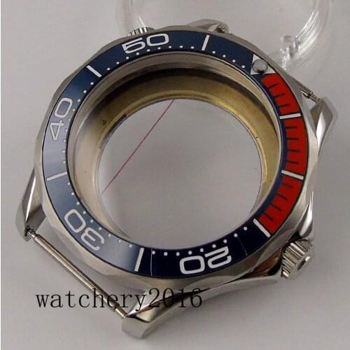 Fit for NH35 Nh36 miyota 8215 Movement 41mm Sapphire Glass Rotating Ceramic insert Bezel Watch Case Solid/seeing case Back