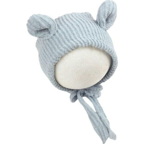 Newborn Photography Posing Props Cute Crochet Knitted Hat Baby Infants Beanies Photo Shooting Accessories