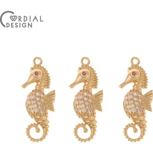 Cordial Design 50Pcs 11*27MM Jewelry Findings & Components/CZ Charms/Hand Made/Earrings Accessories/DIY Pendant/Earrings Making