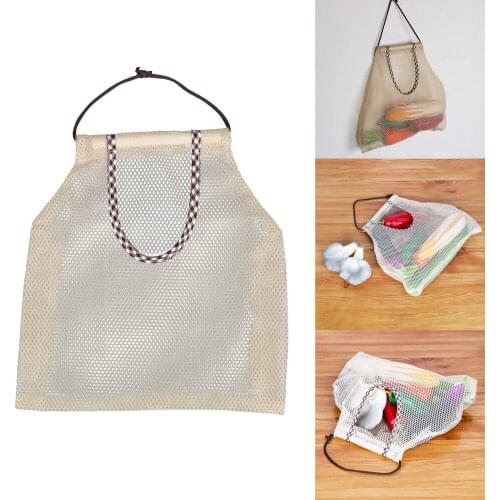 Mesh Bag Garlic Potatoes Pouch Fruit and Vegetable Storage Bag Polyester Multifunctional Organizer Wall Hanging Storage Bags