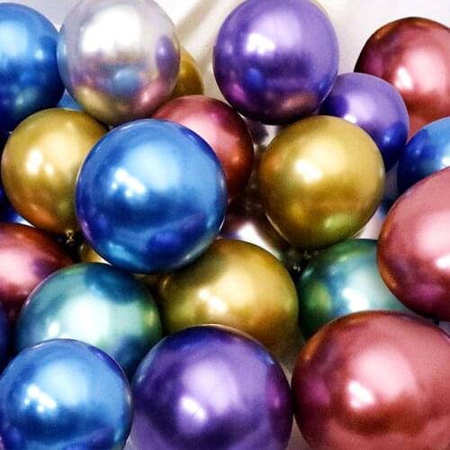 10/20/30pcs Silver pink Black Metal Latex Balloons Helium Globos Wedding Decorations Happy Birthday Party ballon anniversaire