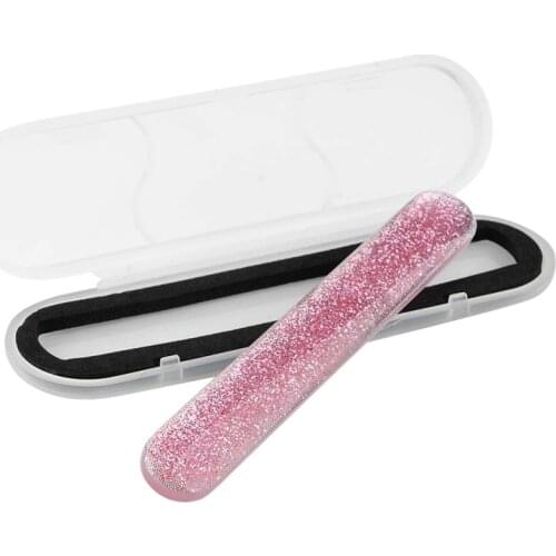 Glass Nail File Crystal Nail Shiner Nano Mini Buffers Block with Portable Case for Natural Nails