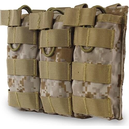 Triple Tactical Molle Magazine Pouch Military Vest Hanging Bags Army Airsoft Rifle Hunting Accessories Storage Bag Molle Clip