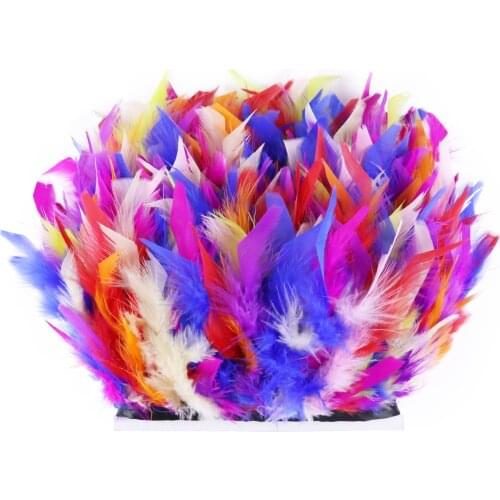 1 Yard Turkey Feather Trims Fringe Dyed Colorful Dresses Skirt Sewing Accessory Fluffy Marabou feather ribbon for Craft Decor