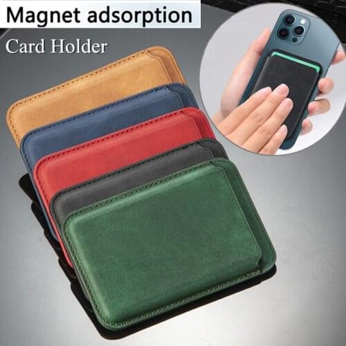 Unisex PU Leather For iPhone 12 Pro Max 12 MIni Wallet iPhone 12 Card Case Magsafe Pocket ID Card Holder Solid Card Pouch Bag