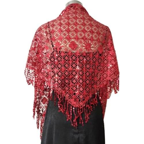 Water Soluble Sequin Tassel Triangular Binder Bride Bridesmaid Sequin Shawl Dinner Cheongsam Party Shawl