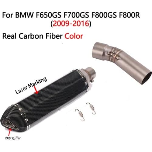 Motorcycle Exhaust System Muffler Mid Middle Link Pipe Escape Moto Slip On Exhasut Tip Baffler For BMW F650GS F700GS F800GS