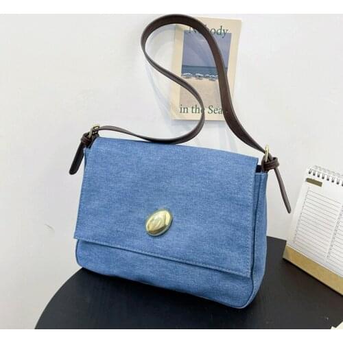 Handbags Women 2021 Denim Shoulder Bags Female Messenger Bag Fashionable Casual Tote Square Flap Bags Vintage Hand Bag Lady Sac