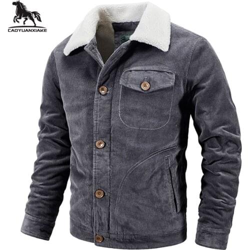 Winter parka men 5XL 6XL Jacket Mens Plus velvet thickening lapel Mens coats middle aged Business casual warm Corduroy coat W86