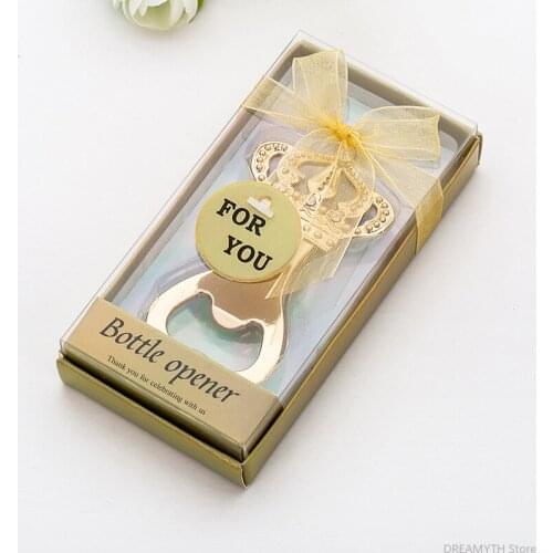 10 pcs Party Favors Wedding Souvenir Gifts Personalized Crown Bottle Opener Presents For Baby Shower Guest Giveaways