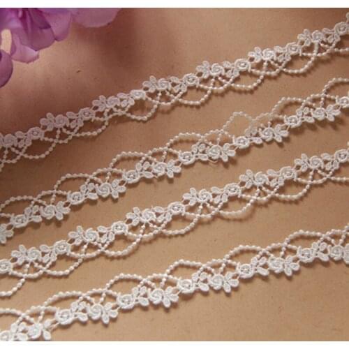 11Yards High Quality DIY Crafts Handmade Clothing Accessories Water Soluble Embroidery Lace Trim Rose Flower Fabric Trimmings