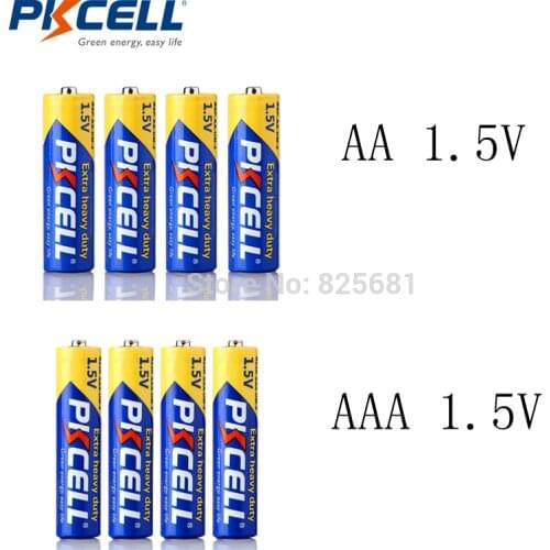 16 шт комбайн PKCELL 1,5 V цинковый углеродный аккумулятор 8 шт ( AAA R03P 45 мин + AA R6P 105 мин )
