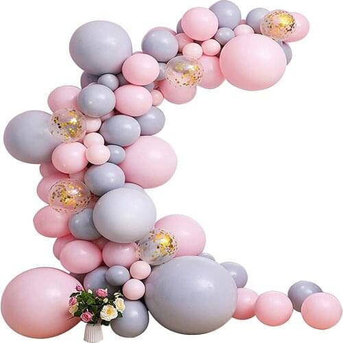 171Pcs/Set Macaron Pink Gray Balloons Arch Kit Baby Shower Supplies Wedding Decoration Birthday Balloons Girls Party Decoration
