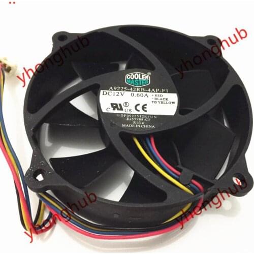 Cooling Master A9225-42RB-4AP-F1 DF0922512RFUN DC 12V 0.60A 4-wire Server Cooling Fan