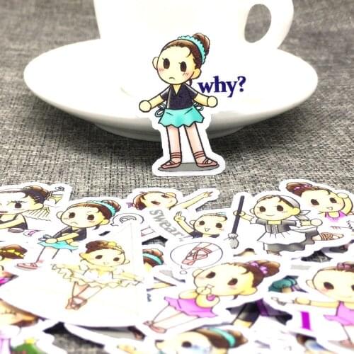 40 Different Mini Ballet girl Paper Sticker Decoration DIY Ablum Diary Stickers Scrapbooking Label Sticker Kawaii Stationery