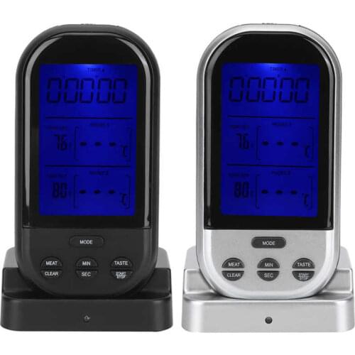 Wireless Remote Intelligent Food Thermometer With Dual Probe Kitchen Cooking Barbecue Grill BBQ Temperature Meter