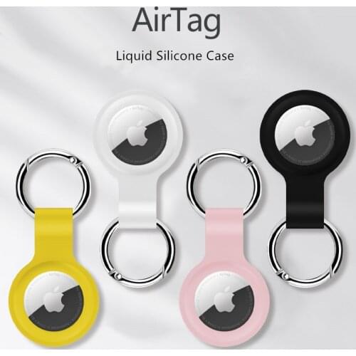 Case For Apple Airtags Liquid Silicone Protective Cover for Apple Locator Tracker Device Anti- Lost Keychain Airtag
