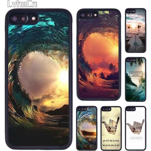 LvheCn Sea wave surf summer surfing phone Case For iPhone 5 6S 7 8 Plus 11 12 Pro X XR XS Max Samsung galaxy S7 S8 S9 S10 plus