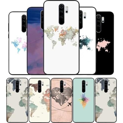 Travel world map vintage Phone Case For Xiaomi Redmi note 9 8 7 6 5 4 Pro S for redmi 4A 4X 5 Plus 5A 7A Cover