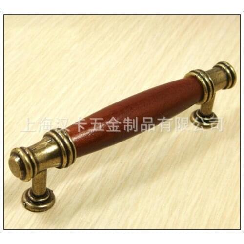 Solid wood furniture cupboard door handle green bronze mounted mahogany foot