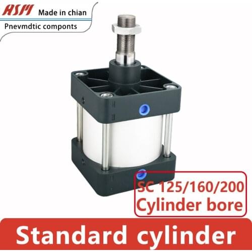 Free Shipping Standard Pneumatic Cylinder Piston SC125/125/160/200mm Double Action 25-1000mm Stroke