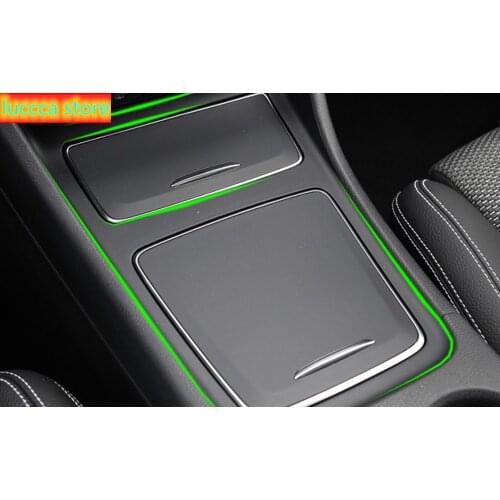Carbon Fiber Chrome Interior Center Storage Box Trim Ashtray Frame For Mercedes Benz CLA GLA A Class W117 C117 W176 2013