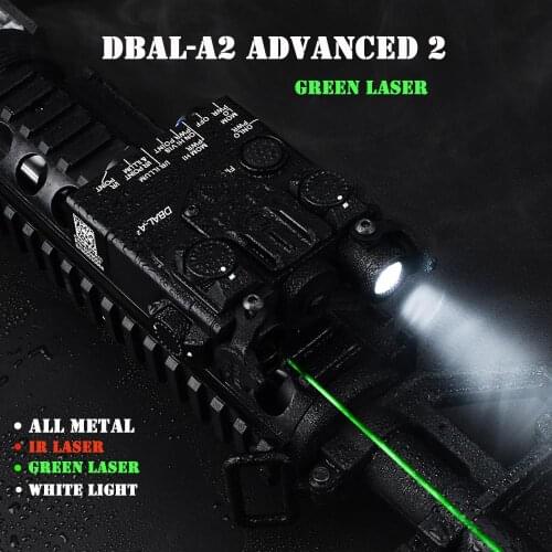 Metal DBAL-A2 Green Laser PEQ-15A Tactical Light Dual Beam Aiming IR Laser-advanced 2 Infrared Laser Sight