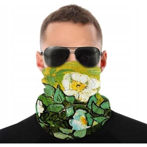 Van Gogh Wild Roses Scarf Neck Face Mask Unisex Fashion Neck Gaiter Balaclava Bandanas Windproof Headband Outdoor Hiking