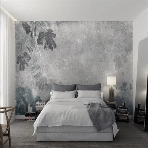 Milofi retro old style watercolor texture ink leaf tv background wall