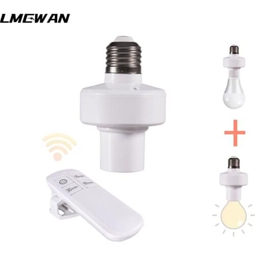 E27 lamp holder wireless remote control with 15min 30min 60min E27 110V / 220V power switch socket remote timing switch lights