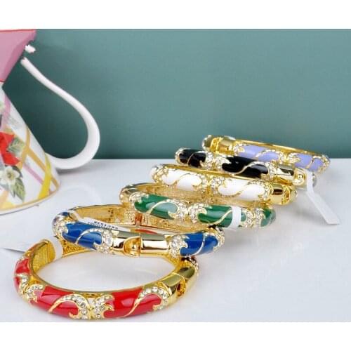 Cloisonne bracelet national wind Korean version of the hollow enamel 18KGP bracelet jewelry for 1pcs gift 1PCS