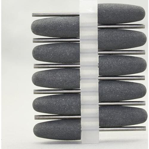 10 PCS Black New Dental Lab SILICONE Rubber Polishers Diamond Polishing Burs