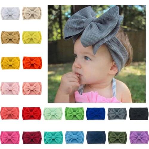 125pcs/Lot Wholesale 6" Hair Bow Elastics Baby Girls Headbands For Newborn Infant Toddler Photographic Accessories