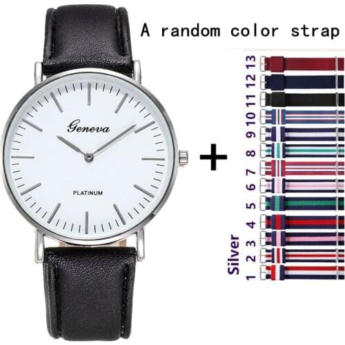 Simple Ultra-thin Two-needle Male Watch for Men Student Trend Personality Geneva GENEVA Leather Strap Quartz Watch Reloj Hombre