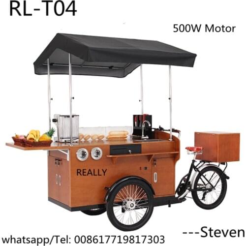 RL-T04D 3 wheels 500W motor cargo bike classic coffee bike tricycle food cart