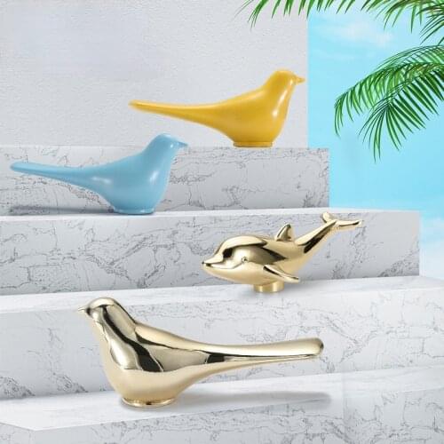 LISM Bird Kitchen Cabinet Knob Dolphin Drawer Pull Furniture Handles Wall Hanging Wardrobe Pull Handles for Cabinets and Drawers